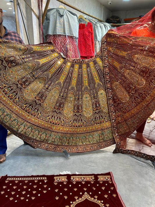 Beautiful maroon bridal Lehenga