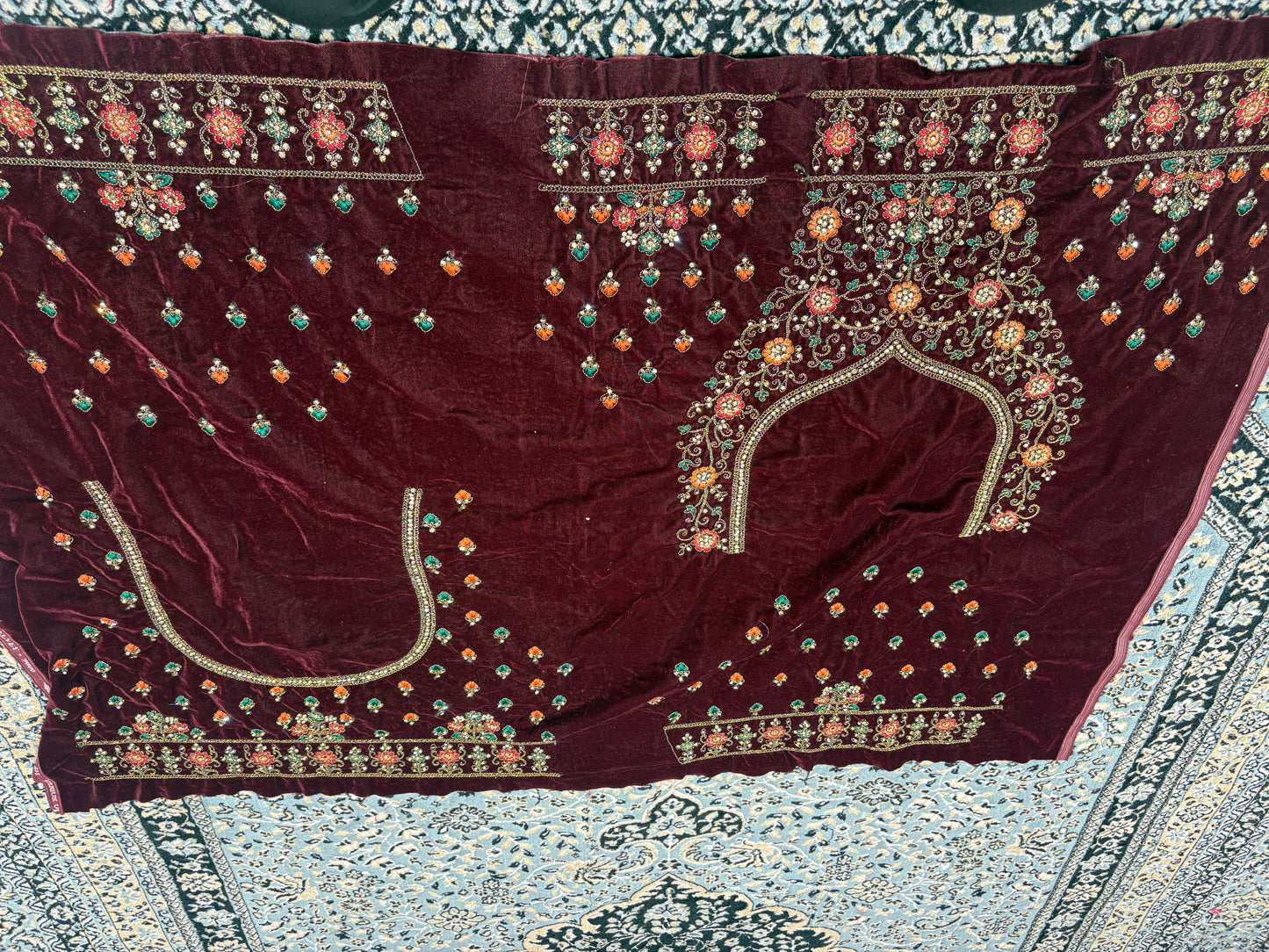 Khoobsurat maroon peacock Ball bridal Lehenga