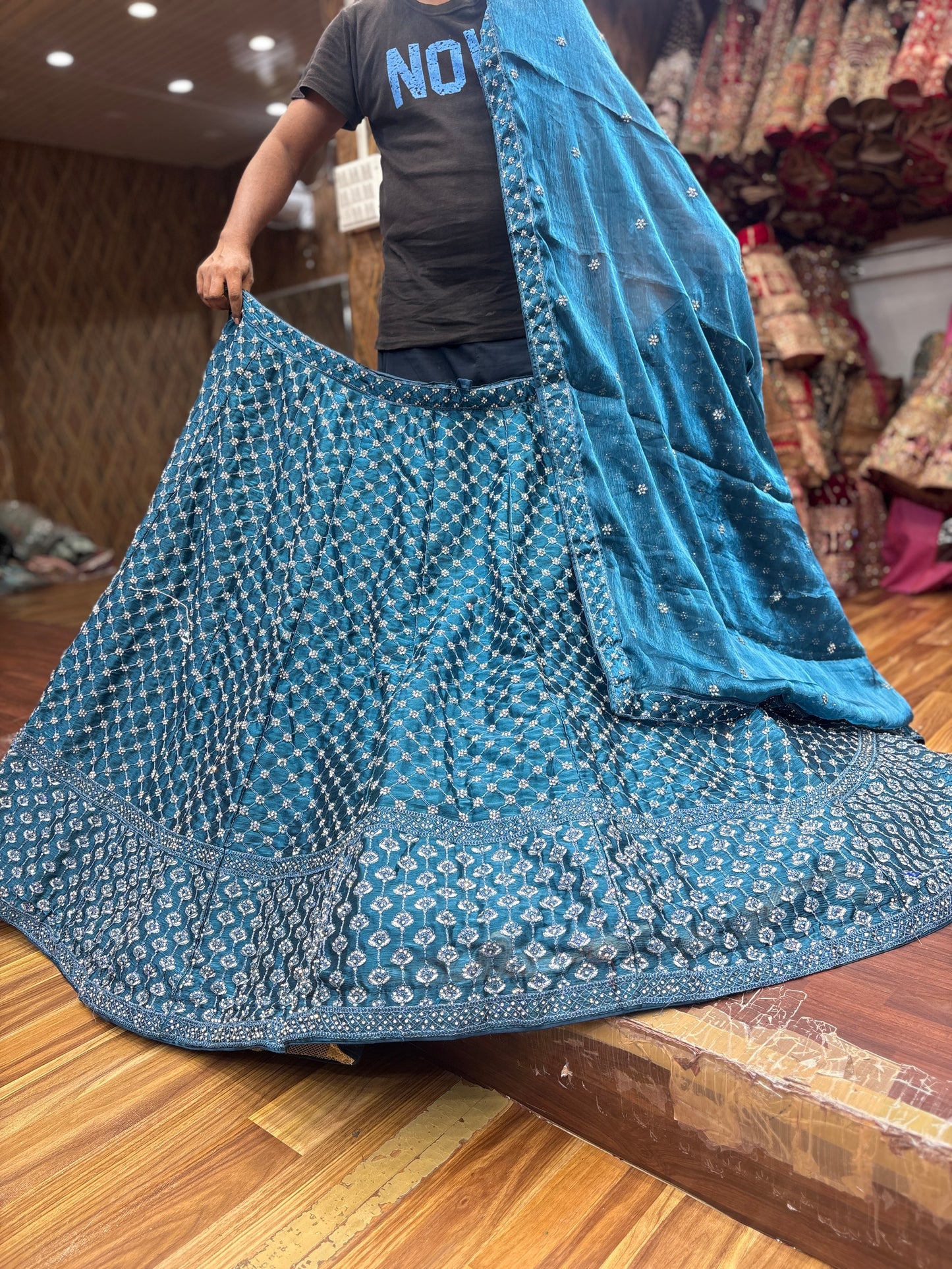 Tremendous Sky blue Lehenga