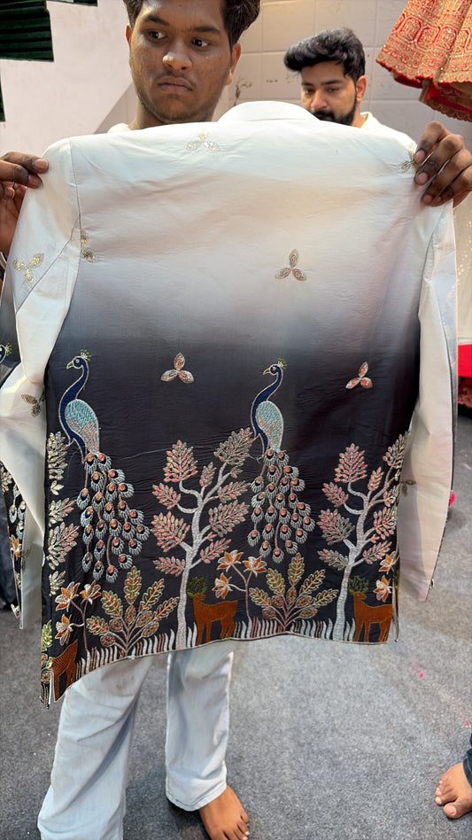 White Indo western Mens Wear