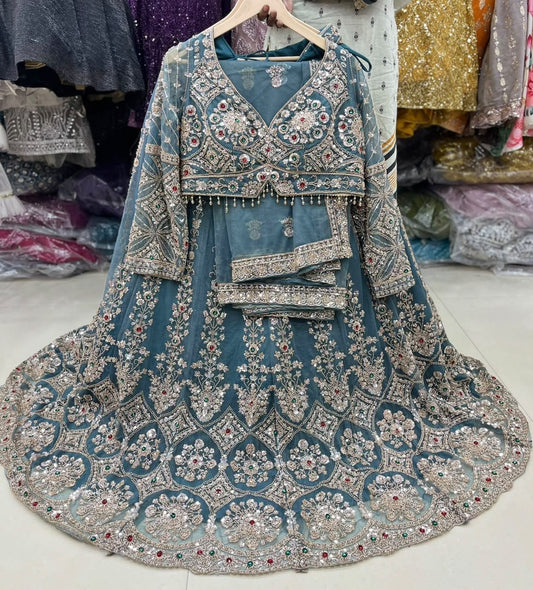 Pink Crop Top Lehenga