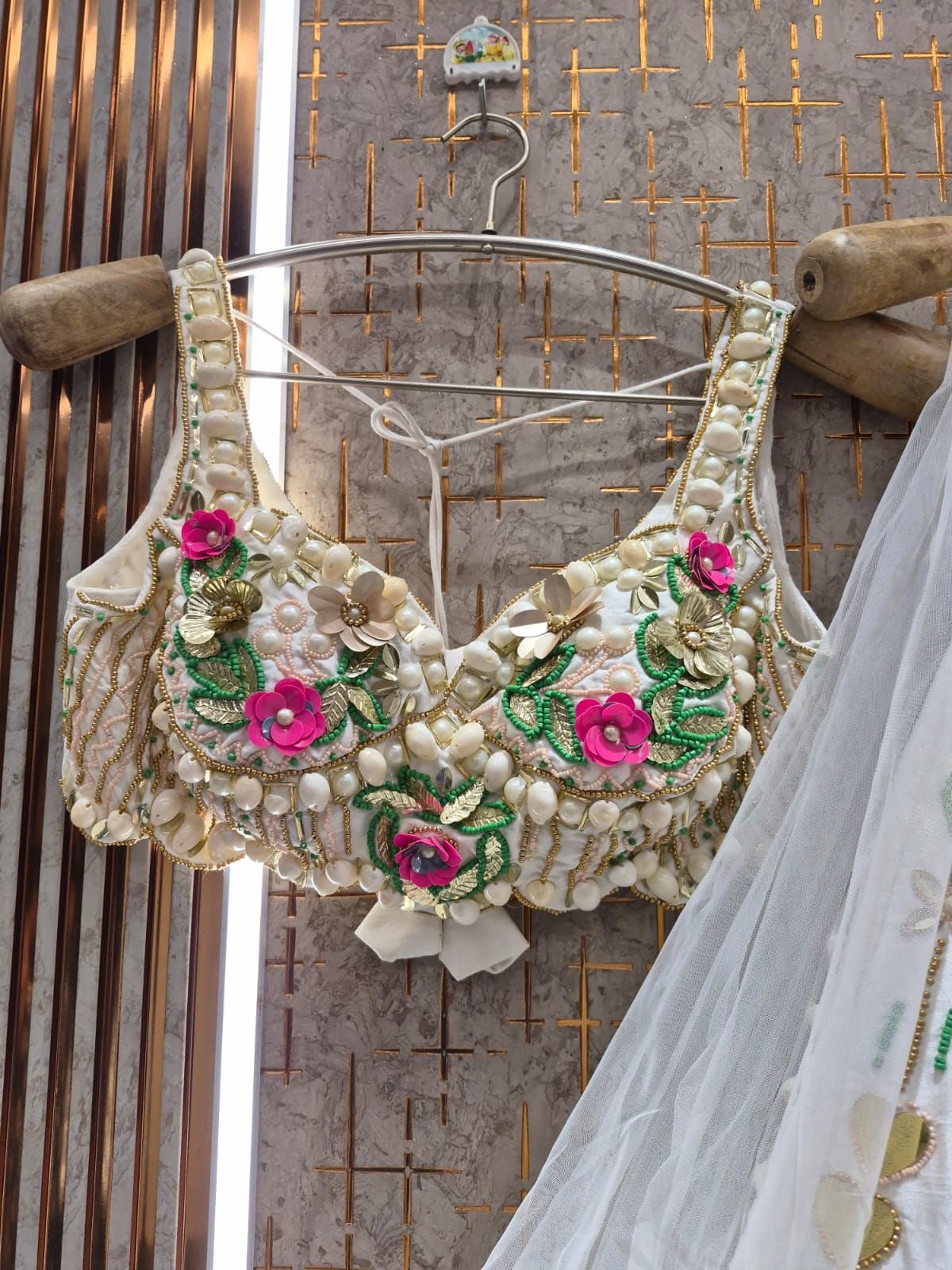 White Pearl Pdp Crop Top Lehenga