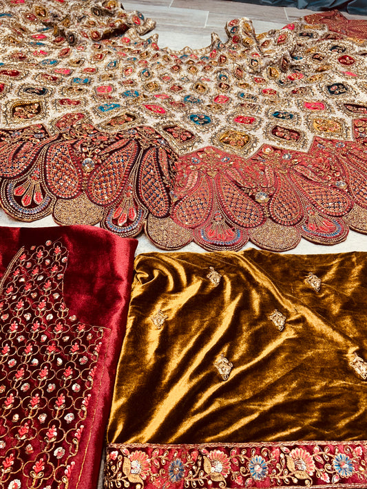 Double dupatta heavy flare Lehenga