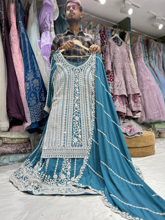 Glamorous Farsi garara peplum dress lehenga