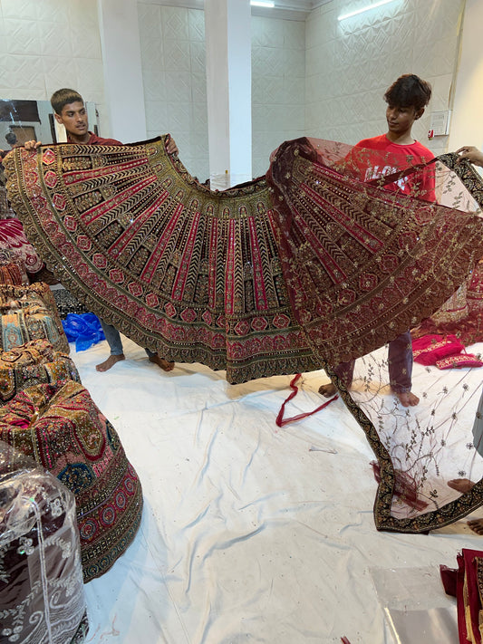 Elegant pink bridal Lehenga