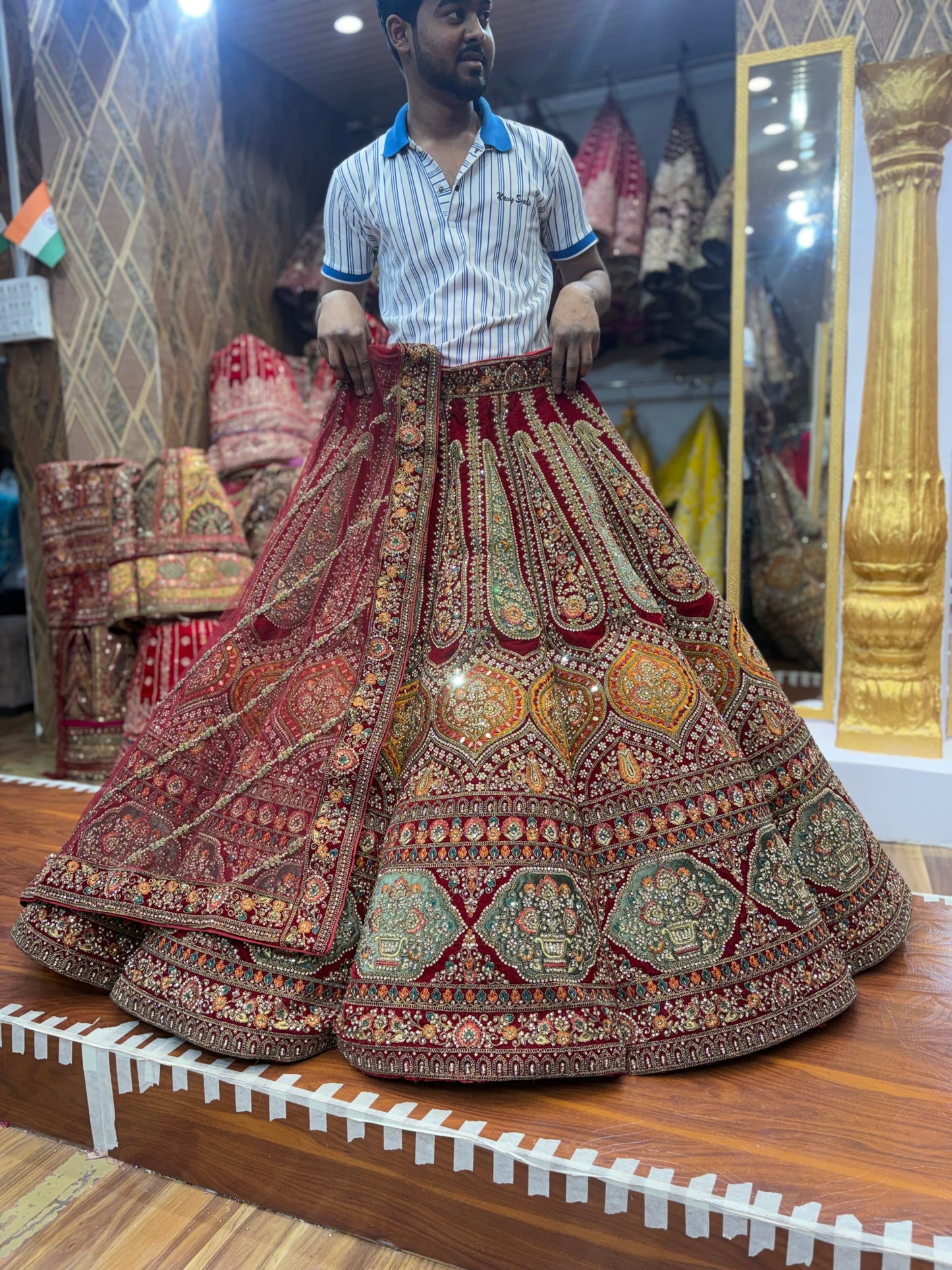 Lavishing Maroon Ball Bridal Lehenga