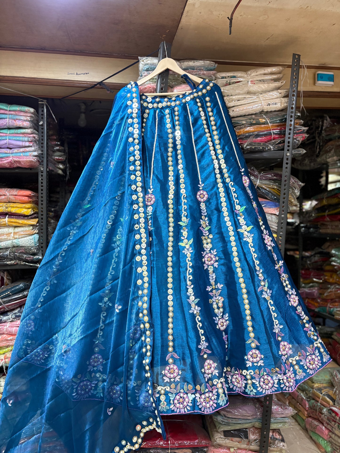 Pretty Blue pearl PDP Lehenga