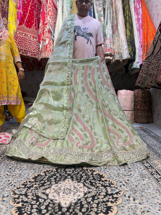 Beautiful green handwork Lehenga