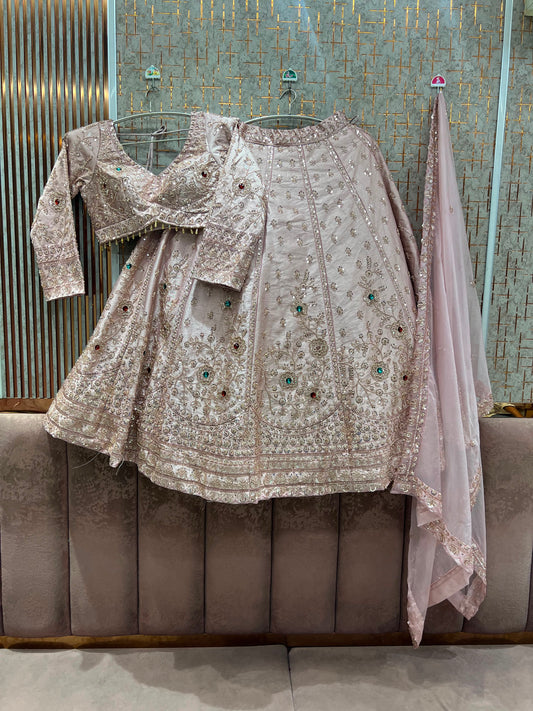 Pink Crop Top Lehenga