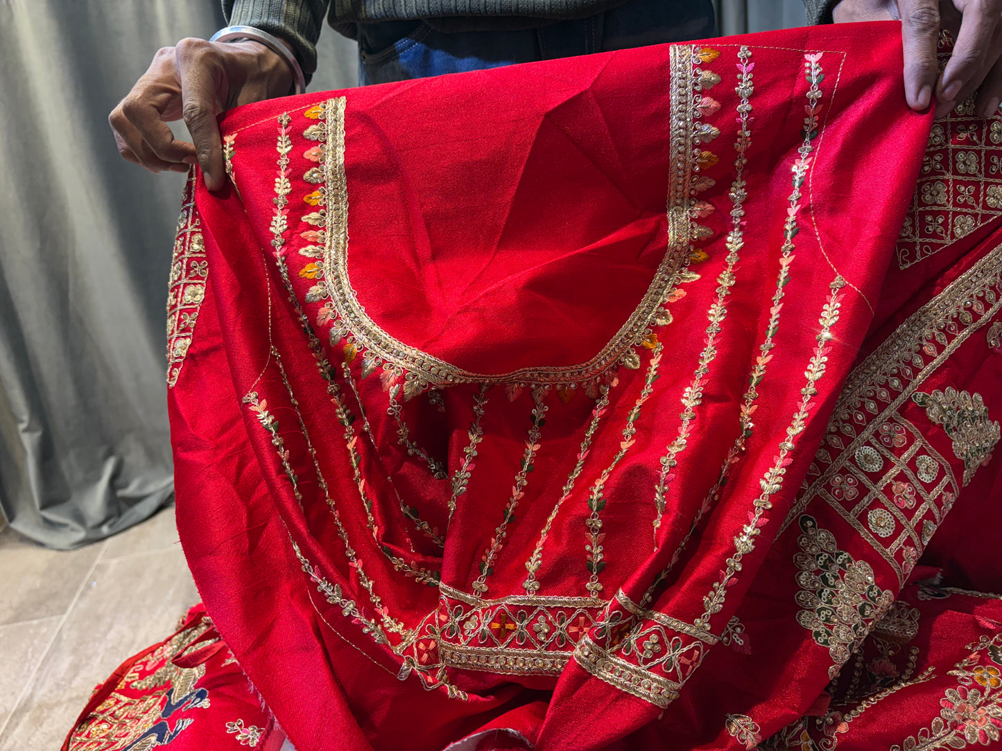 Charming Red peacock Bridal Lehenga