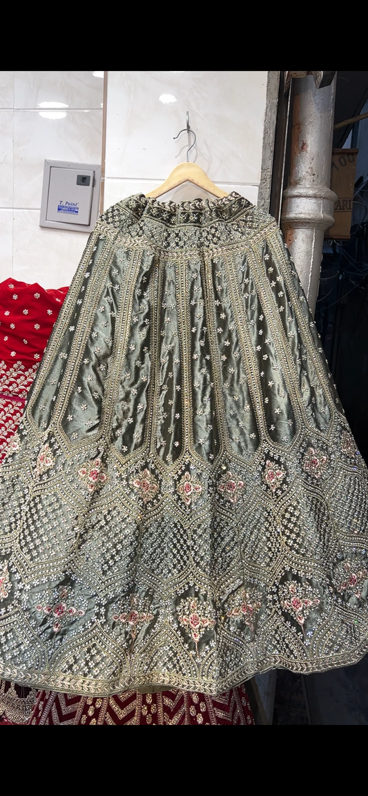Lovely mehendi green lehenga