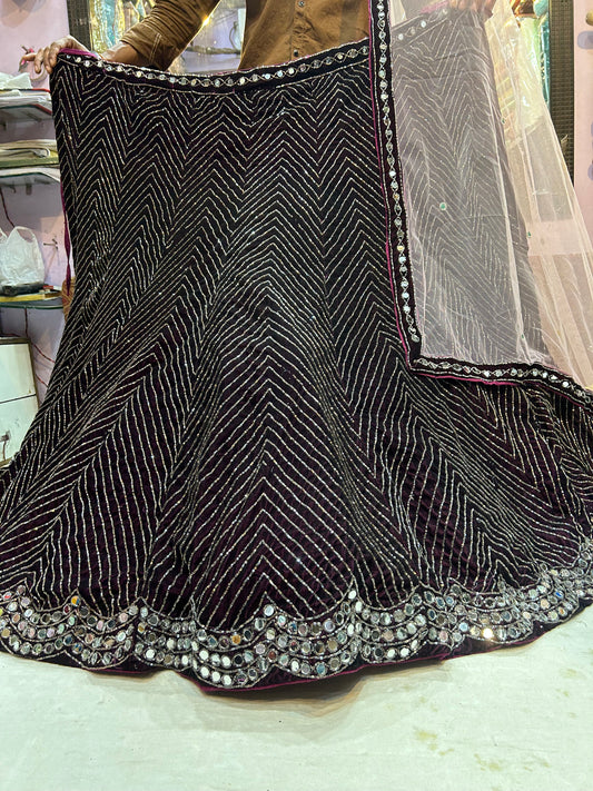 Designer dark Blue Lehenga