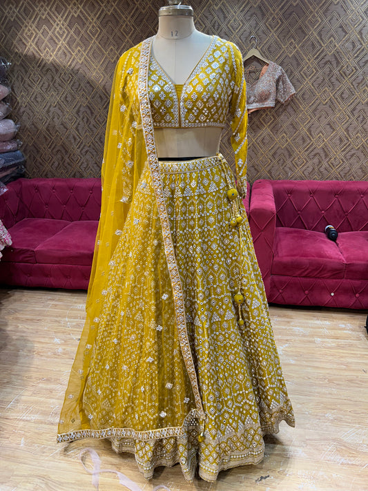 lehenga صفراء رائعة رائعة