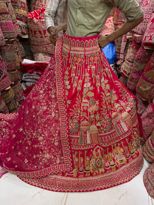Rani pink Doli Barat Bridal Lehenga
