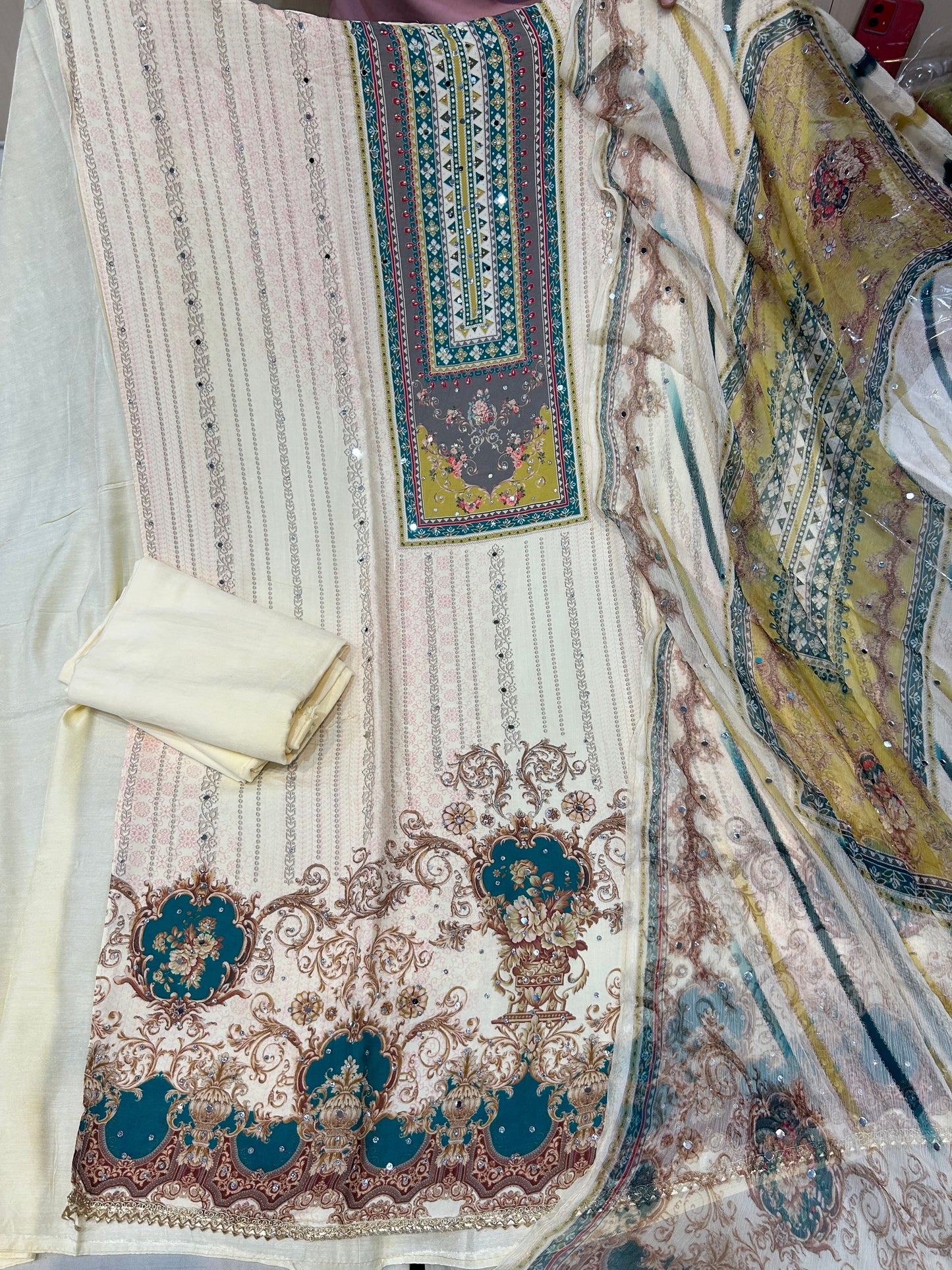 White majestic Unstitched Suit