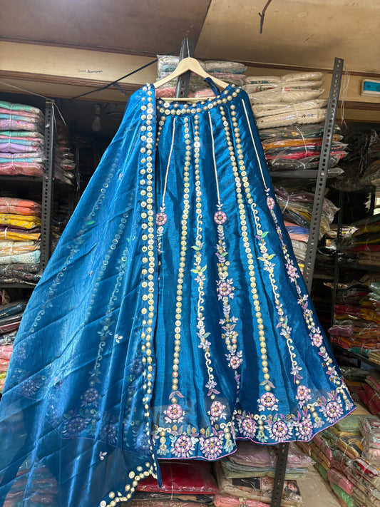Pretty Blue pearl PDP Lehenga