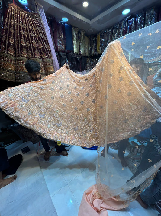 رائع الخوخ الرائع lehenga lehenga