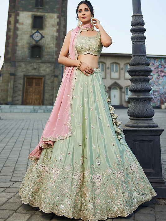 Glamorous green lehenga