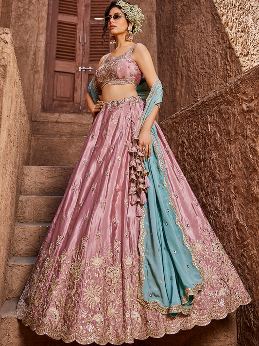 Designer lilac pink lehenga