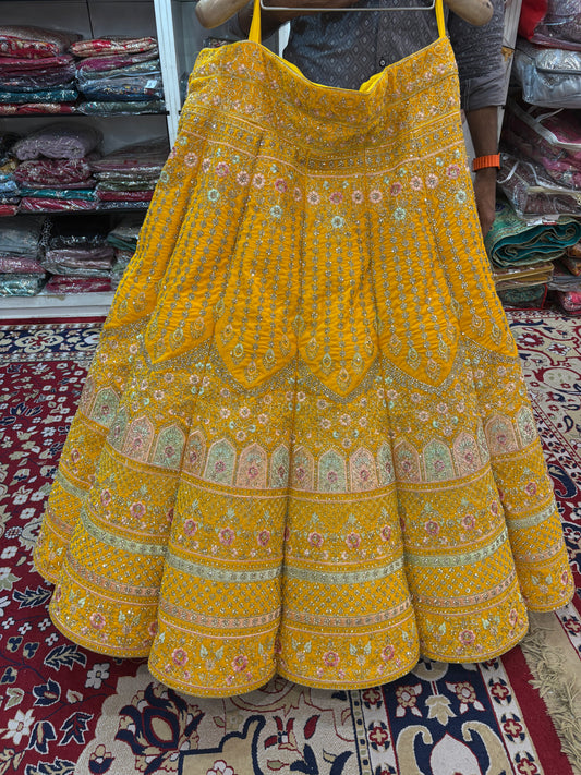 Something different yellow ball bridal Lehenga
