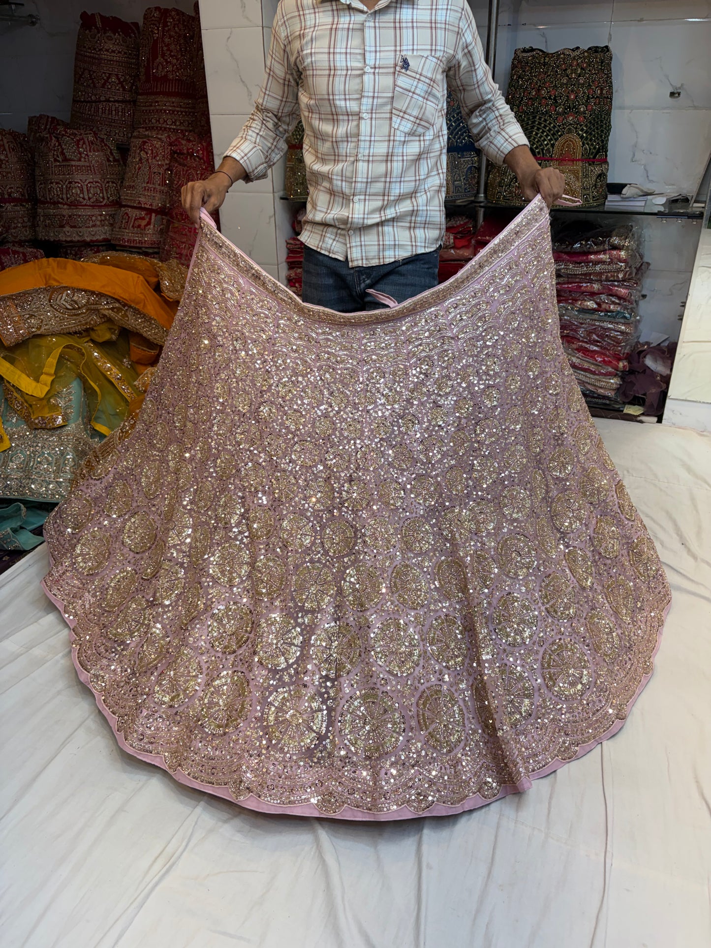 Baby Pink Designer Lehenga