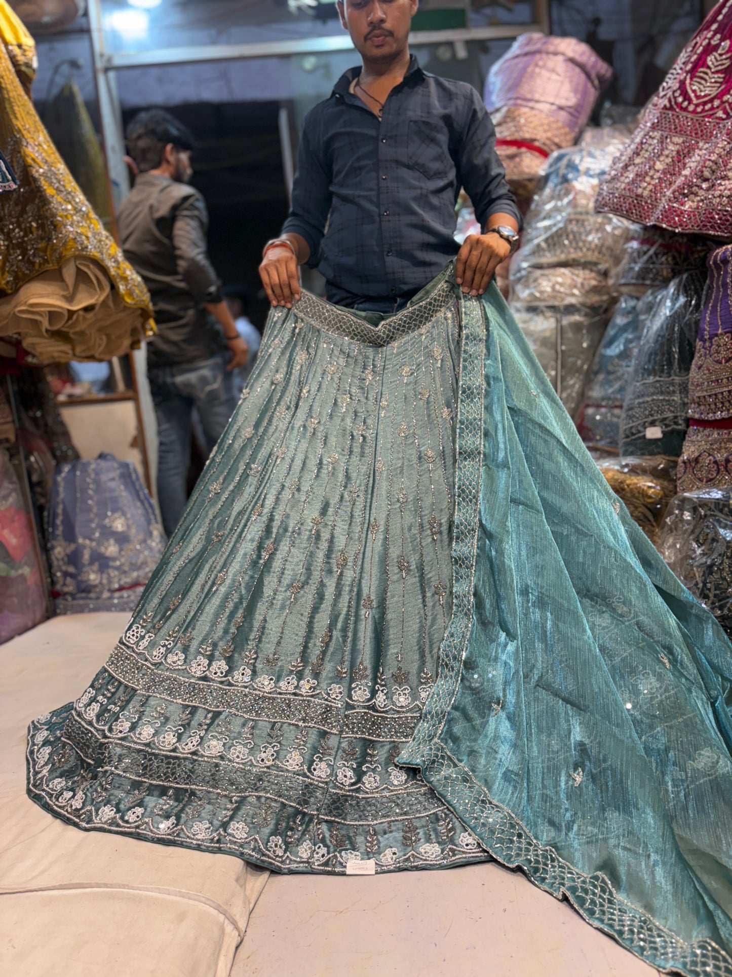 Designer sky blue Lehenga