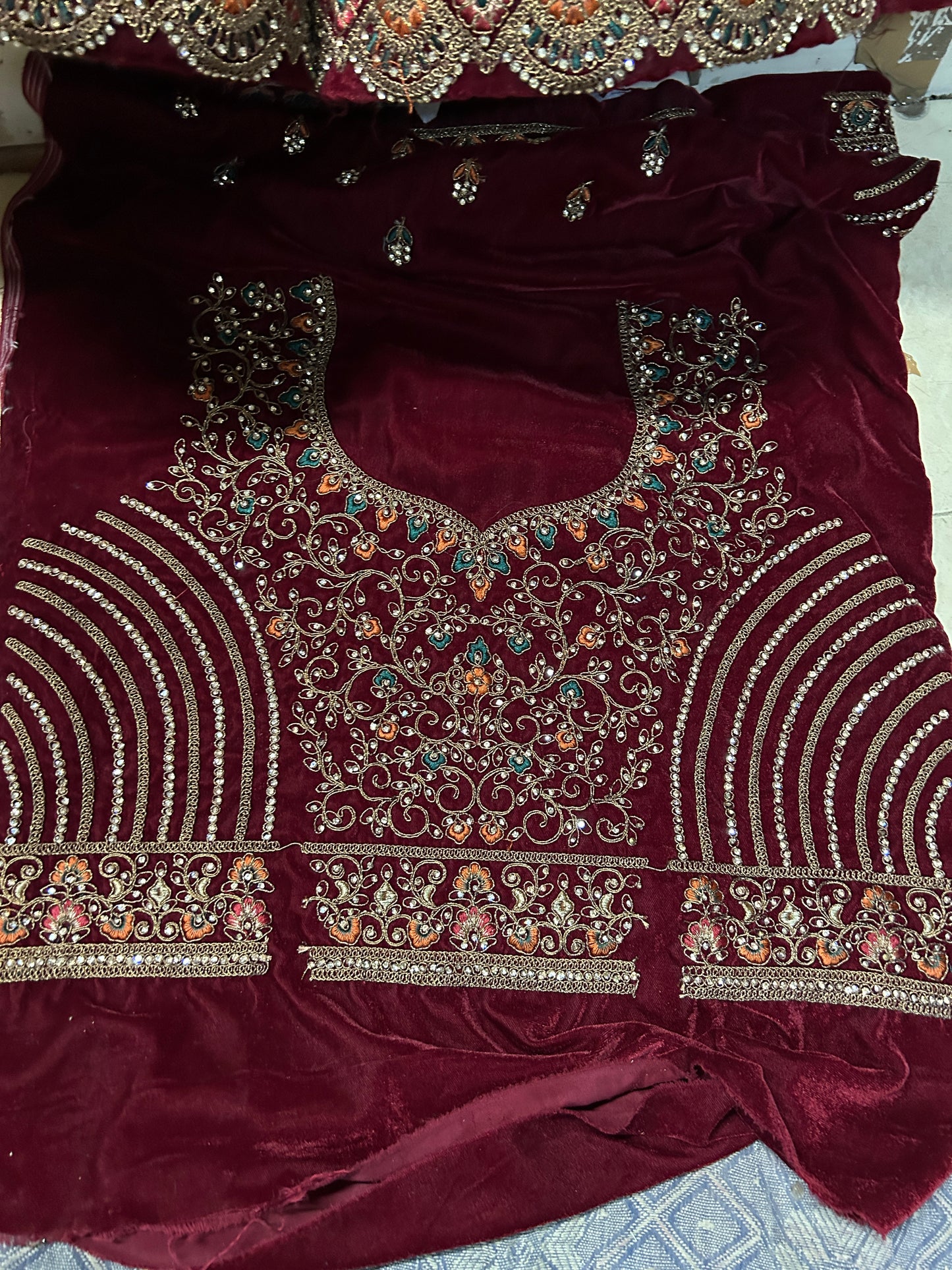 Awesome maroon ball bridal lehenga