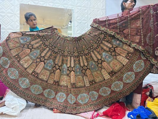 Good looking maroon bridal Lehenga