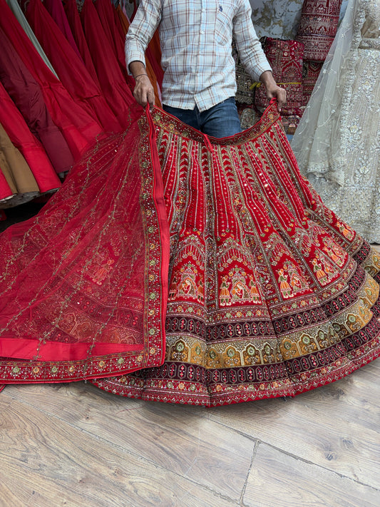 Rani Pink Doli Barat Ball Bridal Lehenga