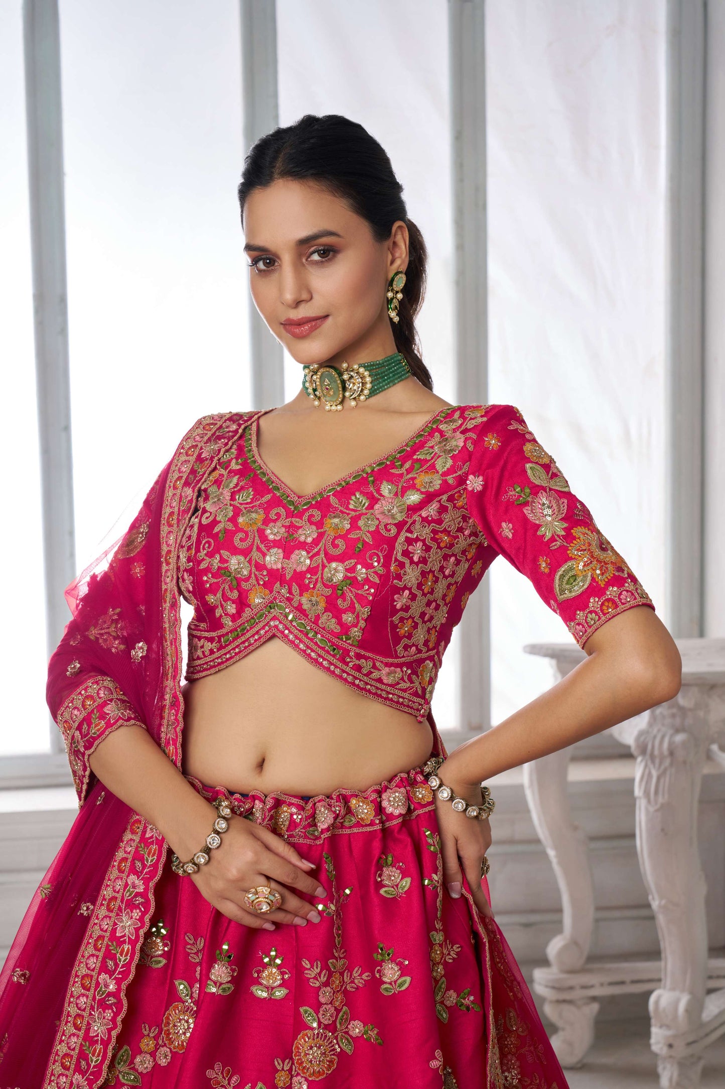 Red Designer Lehenga 2116