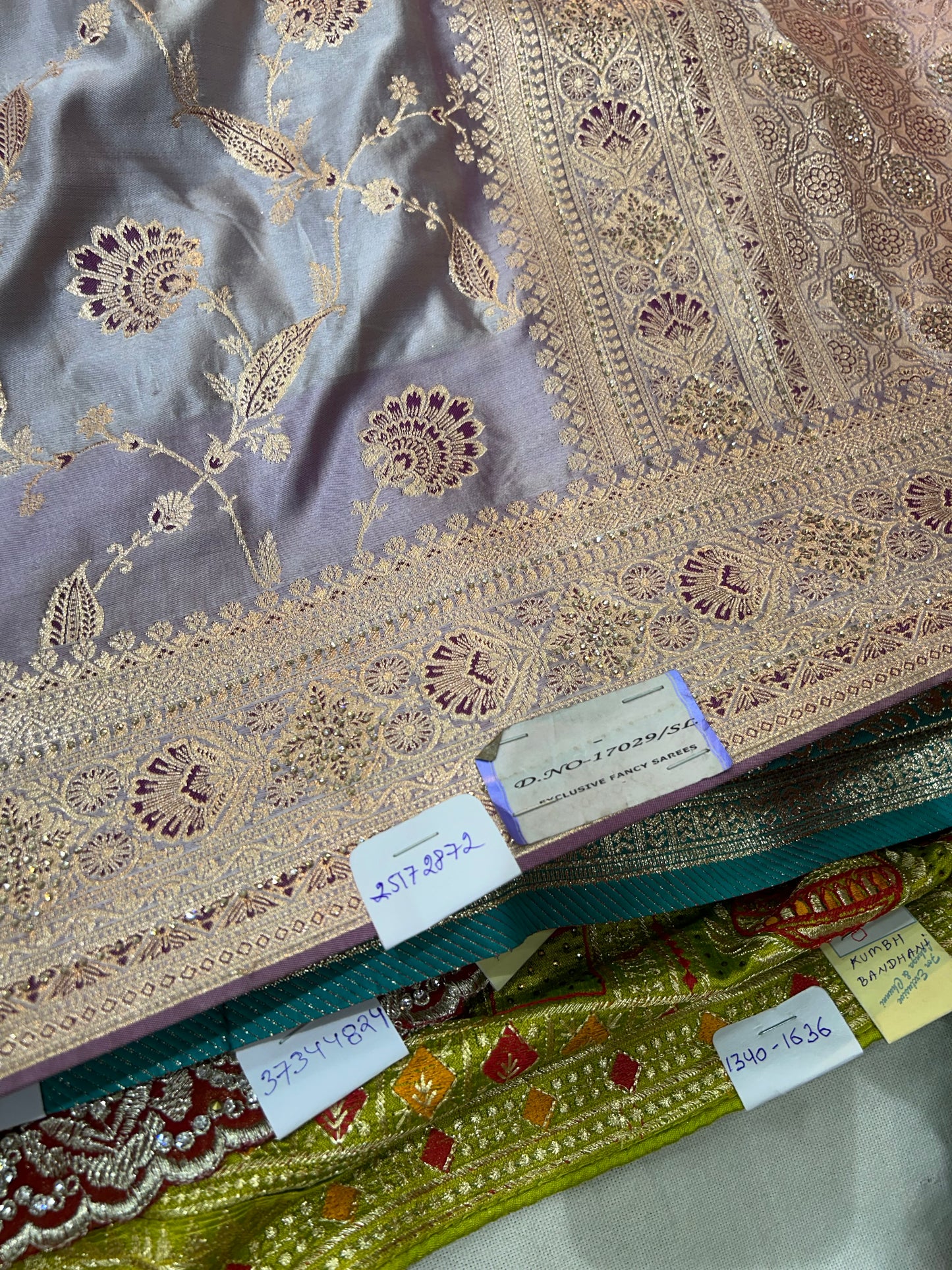 Lilac Silver pink Awesome Saree