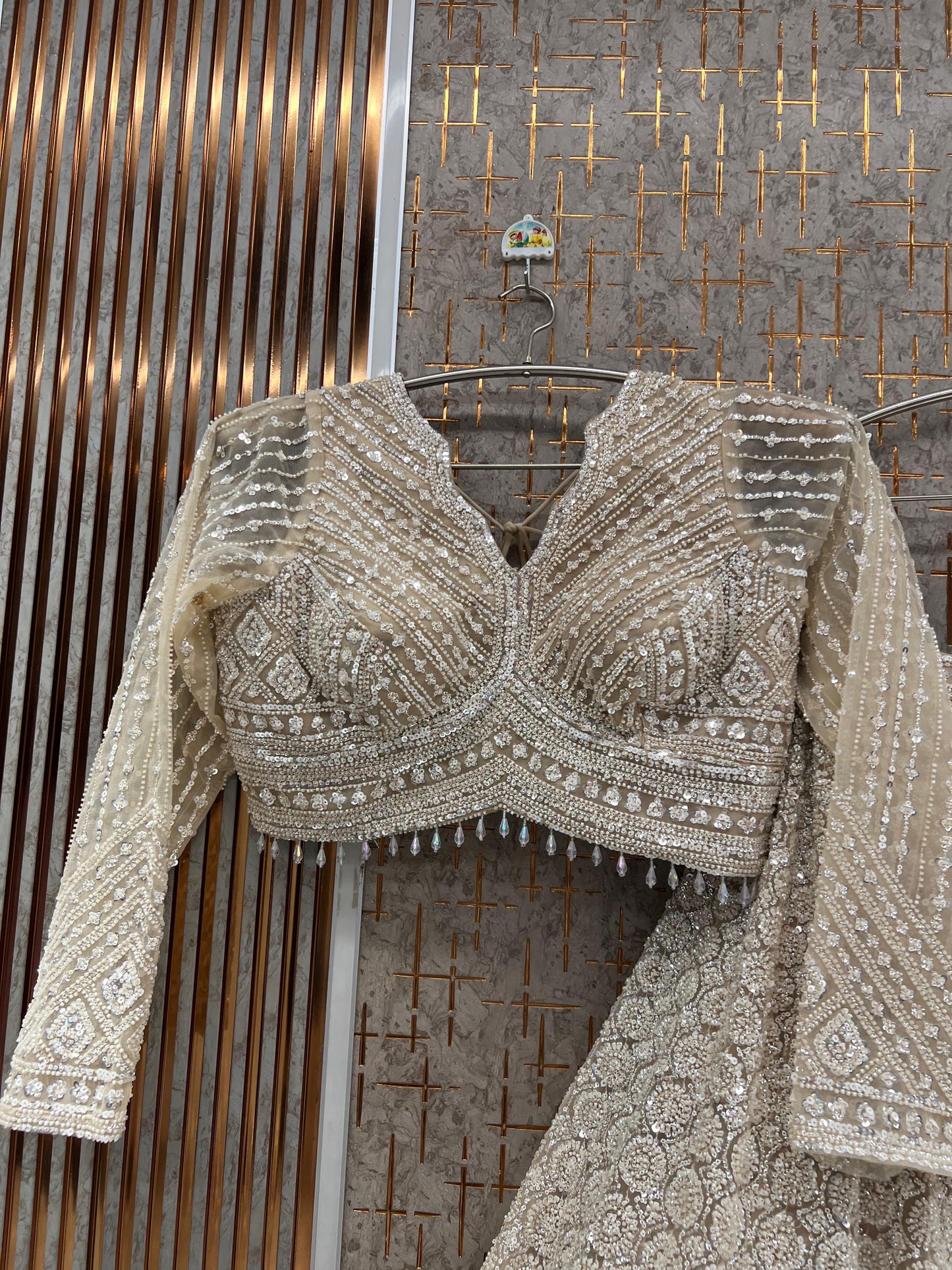 White Crop Top Lehenga