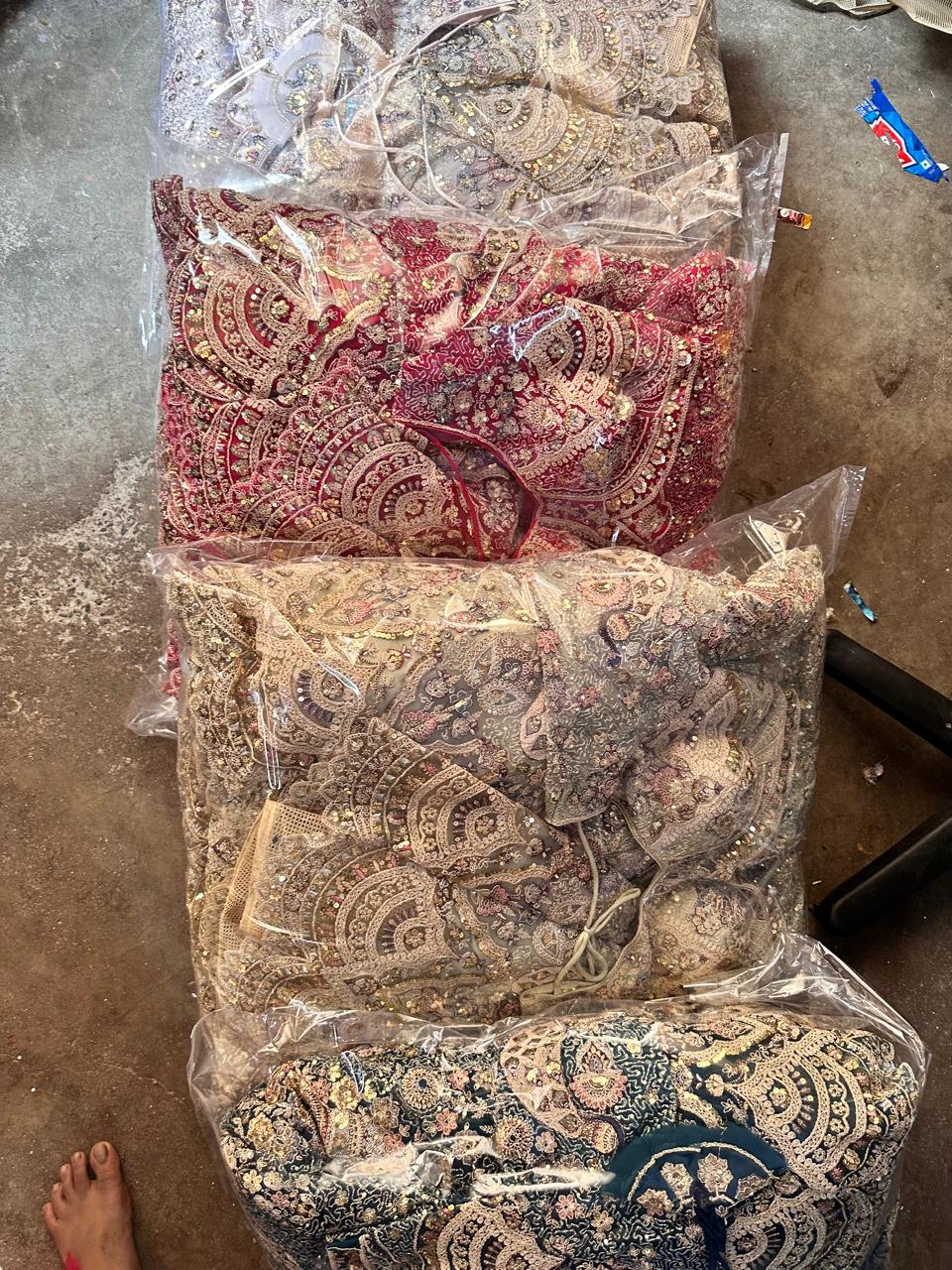 Glamorous purple peacock crop top lehenga