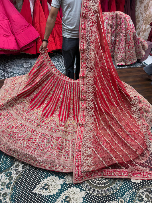 Rani Pink Peacock Bridal Lehenga