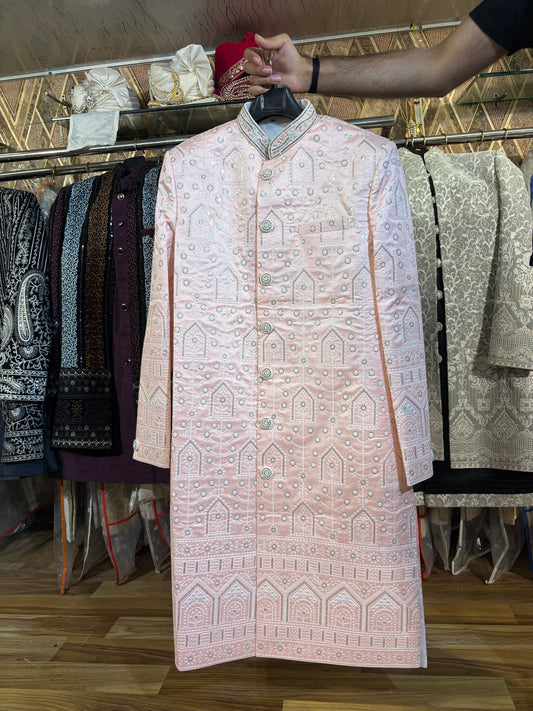 Pink Jodhpuri indo western blazer kurta Sherwani