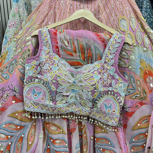 Pink PDP Crop Top Lehenga