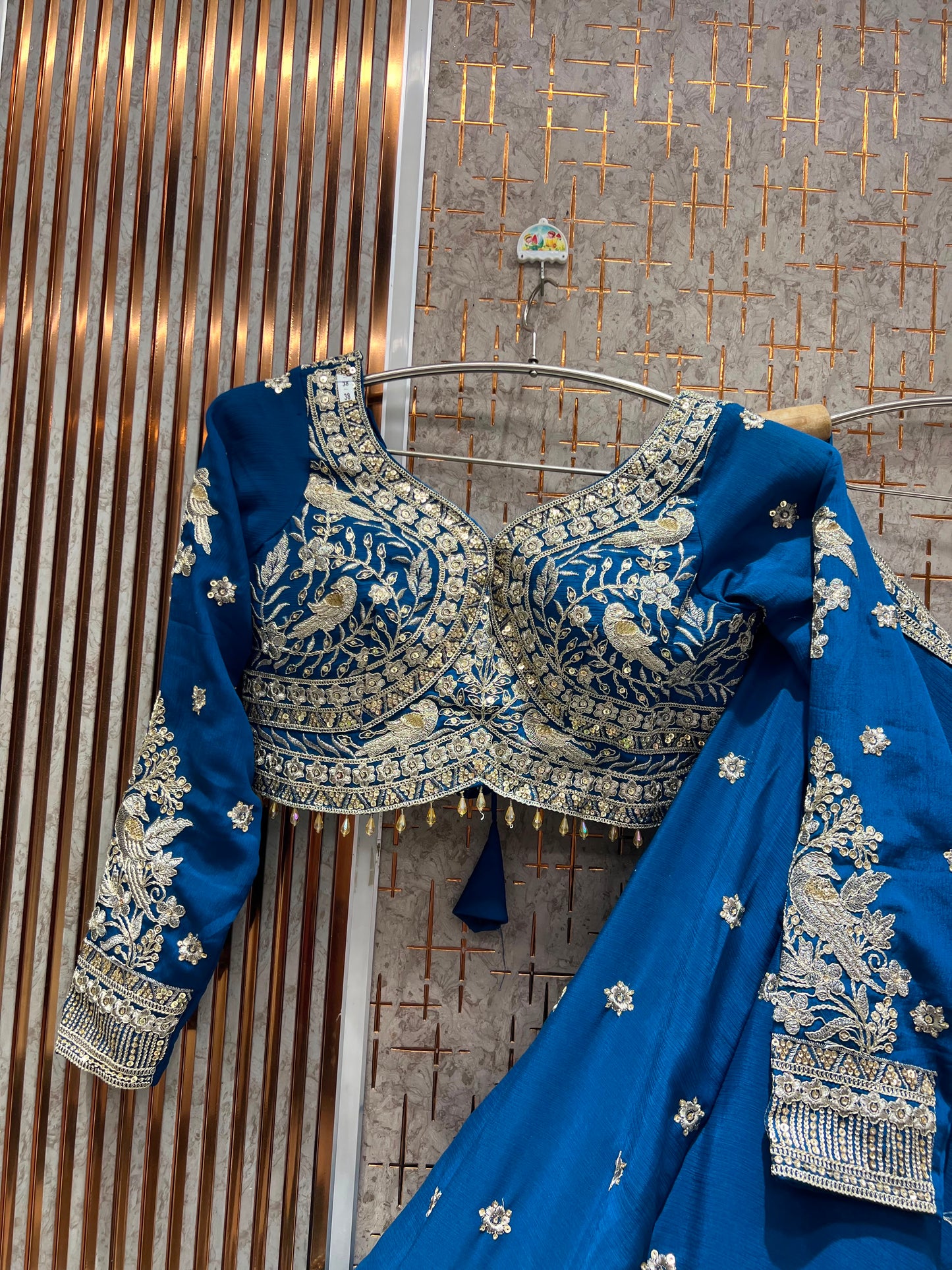 Sky Blue Crop top Lehenga