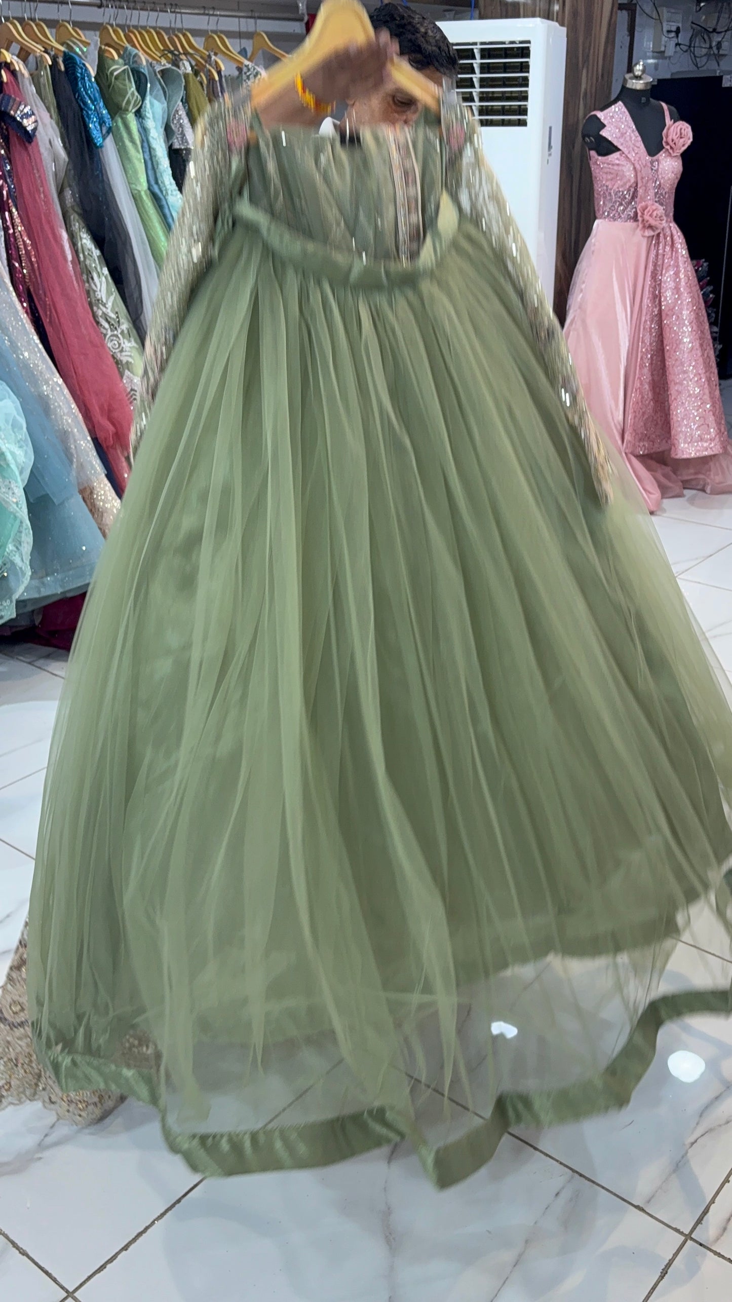 Pleasing golden peplum Dress Lehenga