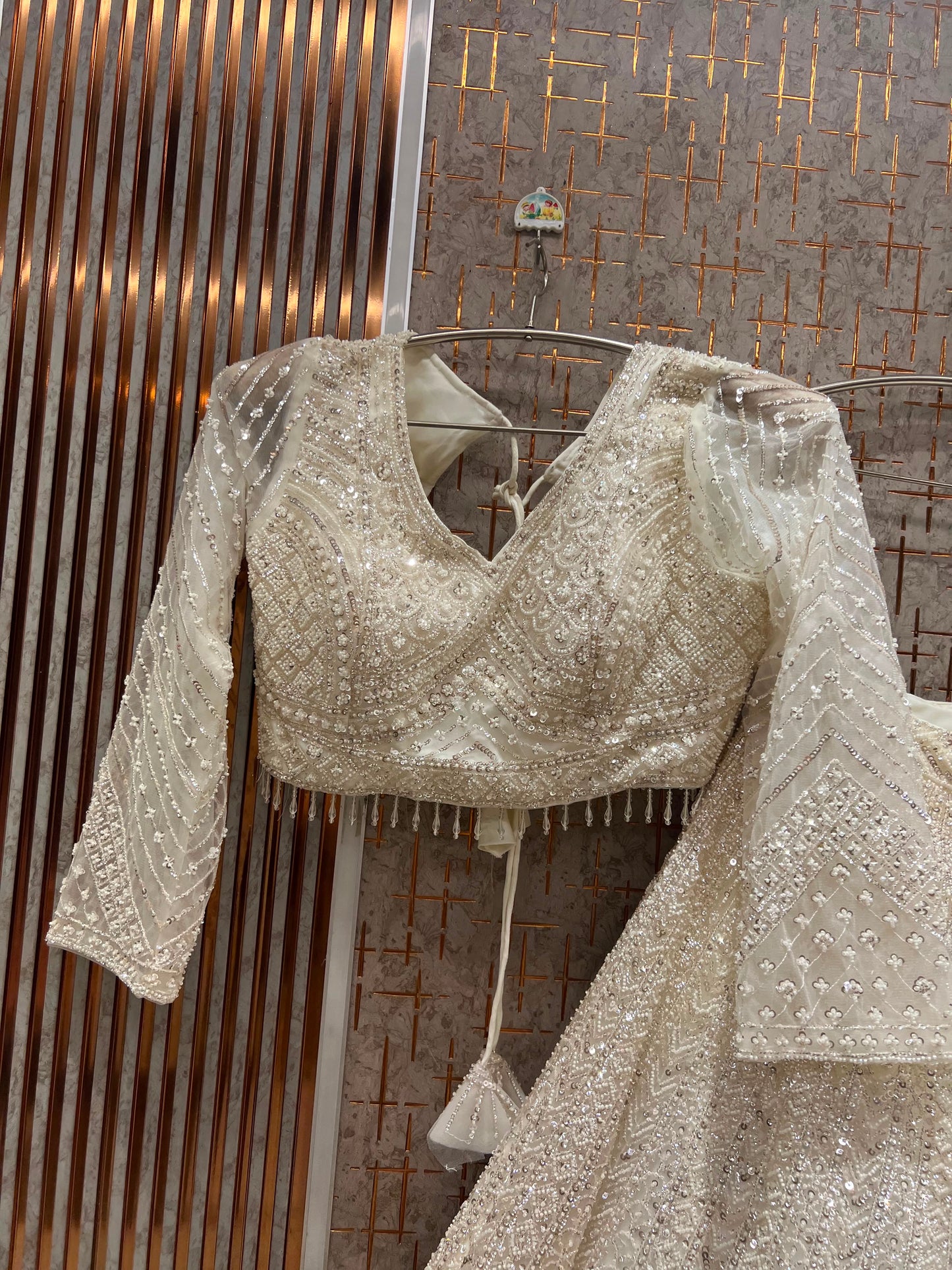 Golden On Golden Designer Crop Top Lehenga