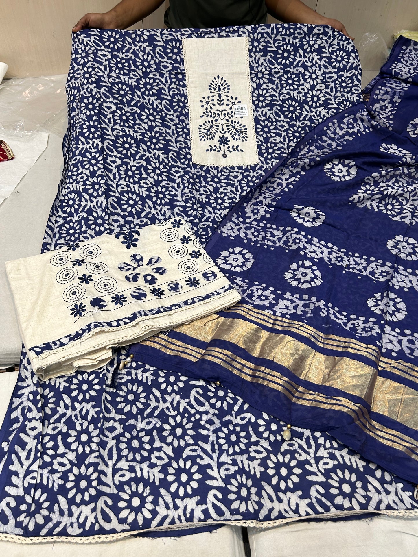 Majestic Blue unstitched ladies suit