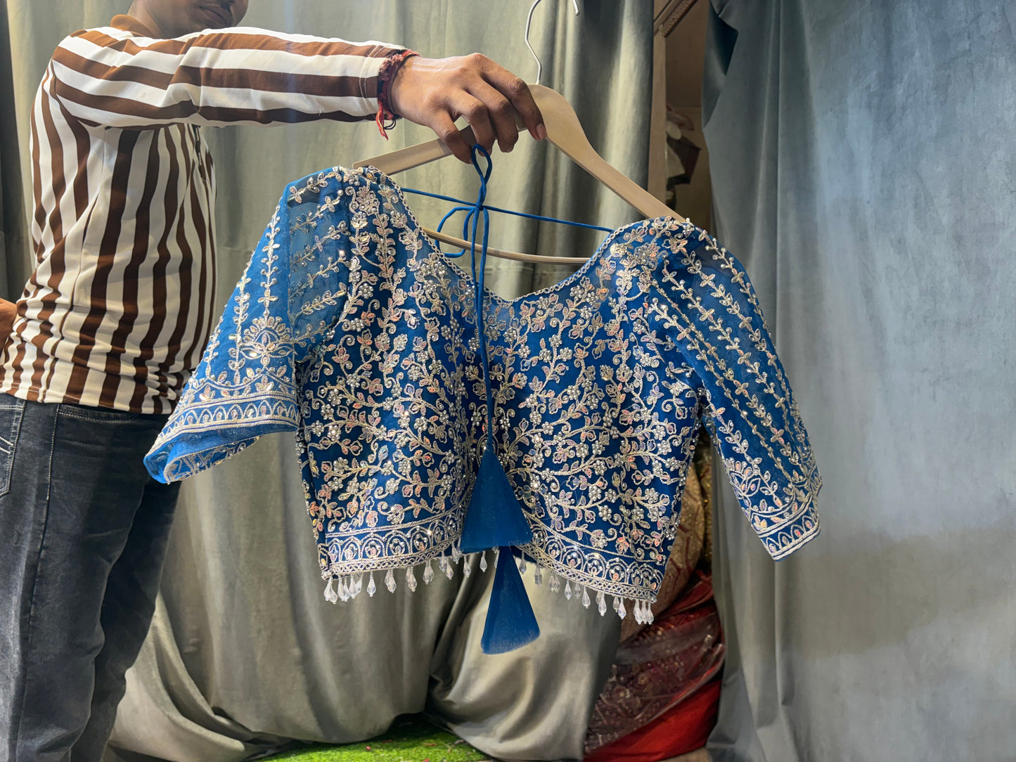 Majestic blue Crop Top Lehenga