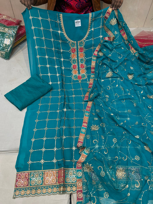 Blue Fancy women Unstitched Suit