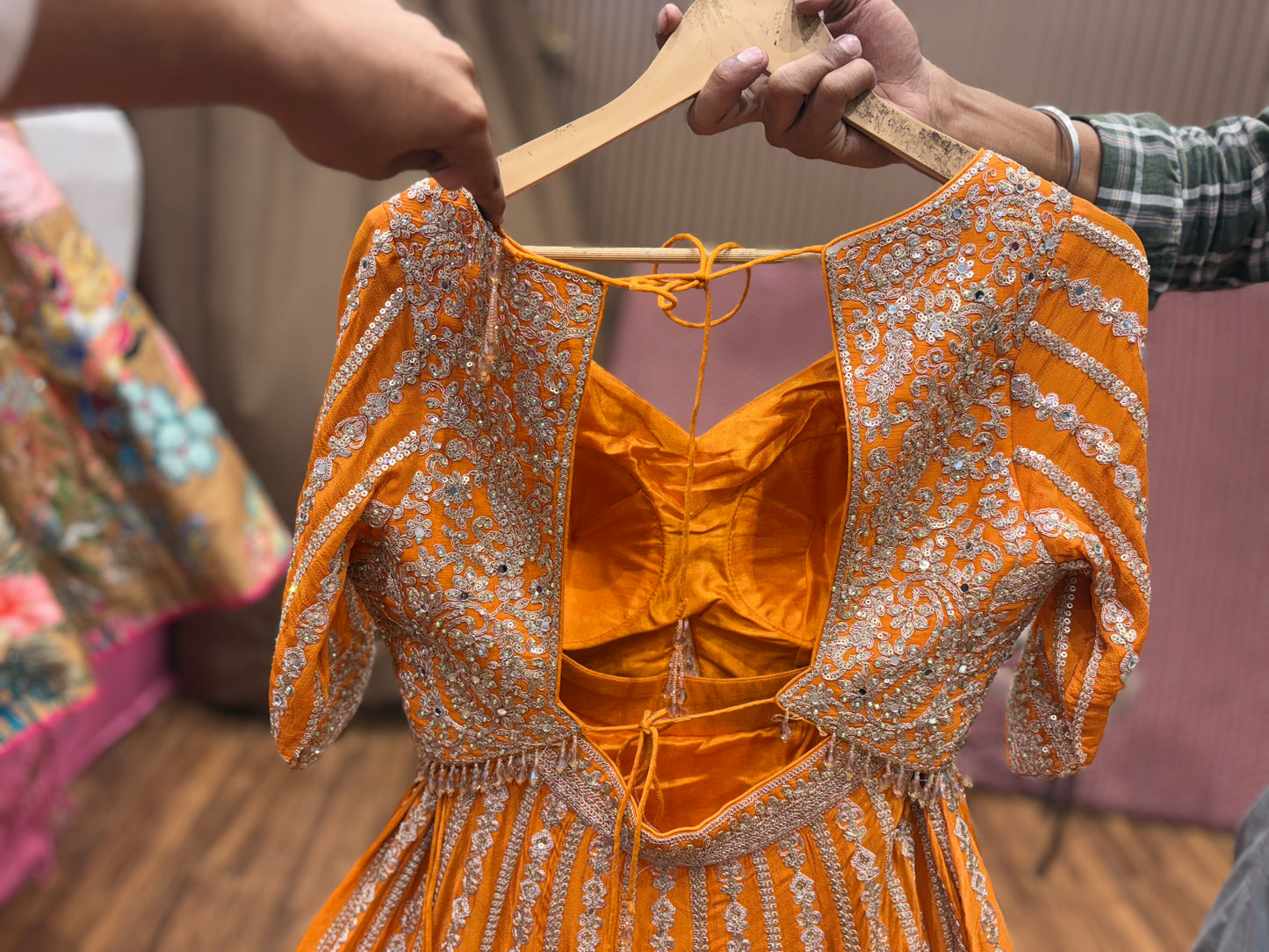 Something different mustard crop top Lehenga