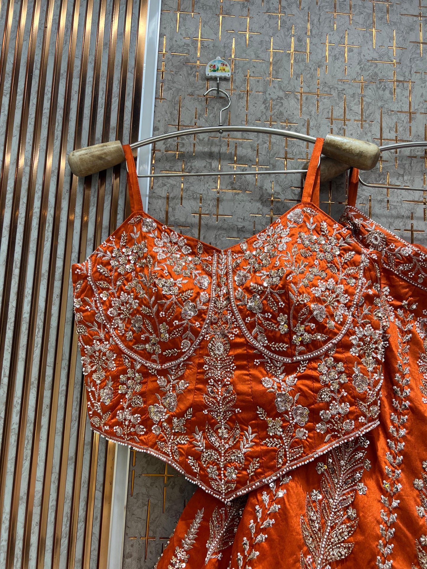 pink crop top Lehenga
