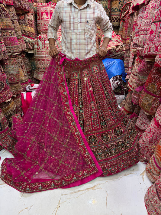Rani pink bridal Lehenga
