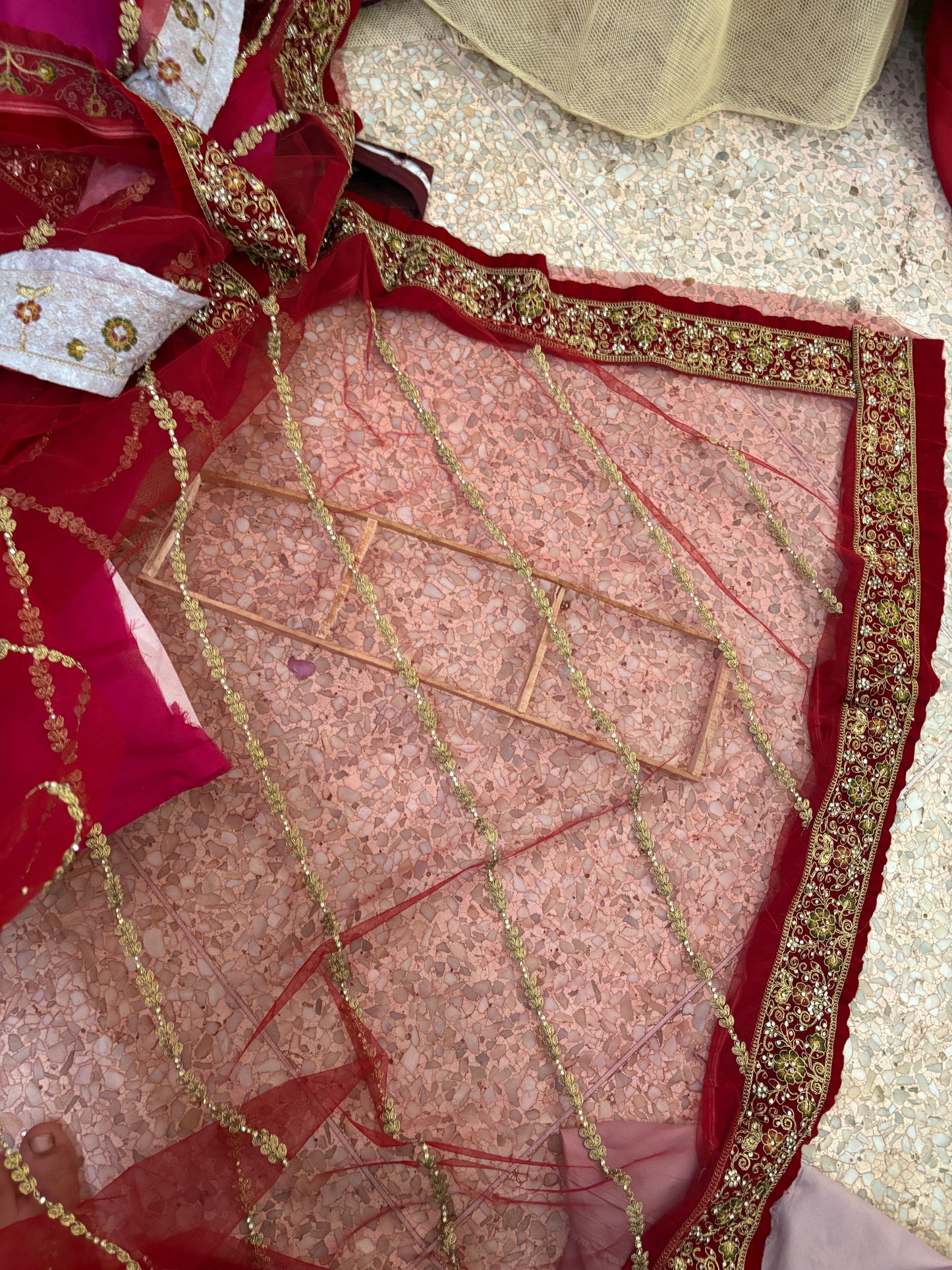 Majestic red pink Ball bridal Lehenga