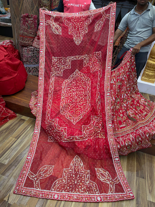 Rani Pink Peacock Designer Bridal Lehenga