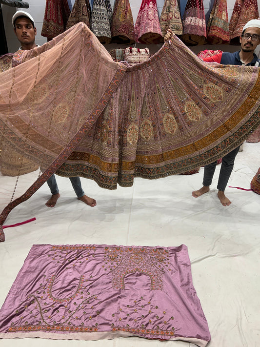 Pure handwork pink lehenga