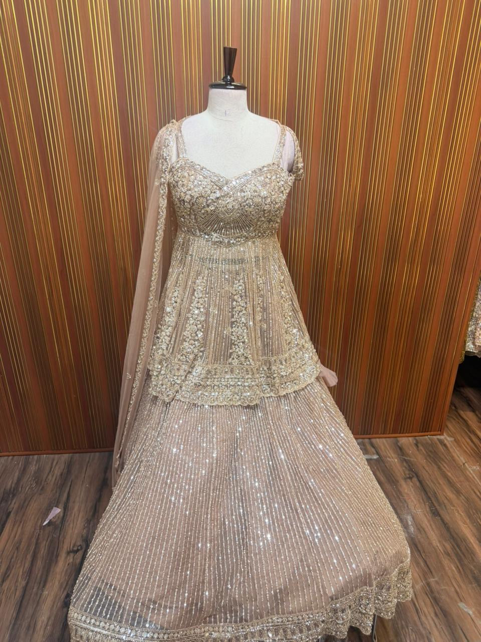 Golden crop top Lehenga