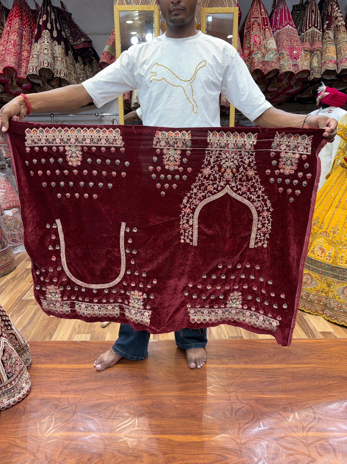Maroon Designer Ball Bridal Lehenga